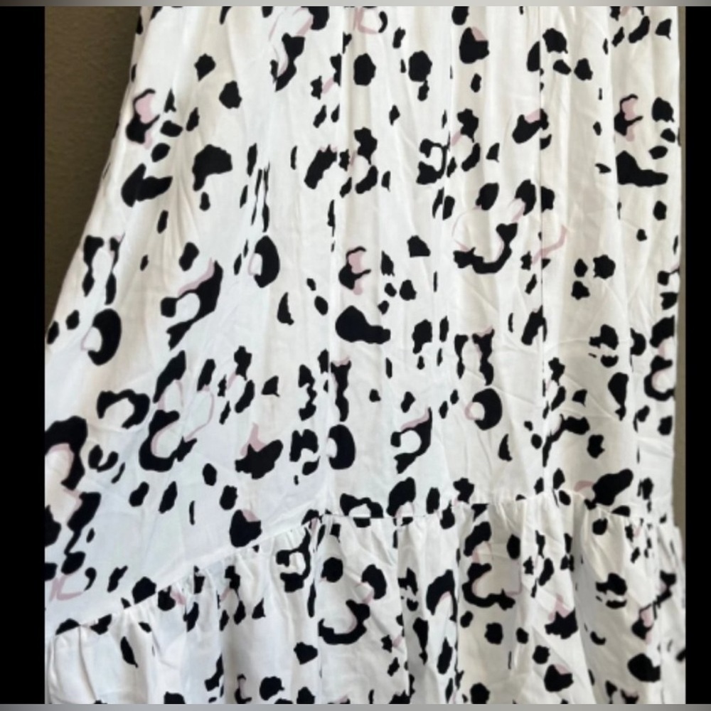 Tribal Femme Black Pink White Leopard Print Lined Midi Maxi Boho Dress NWT - Picture 4 of 9